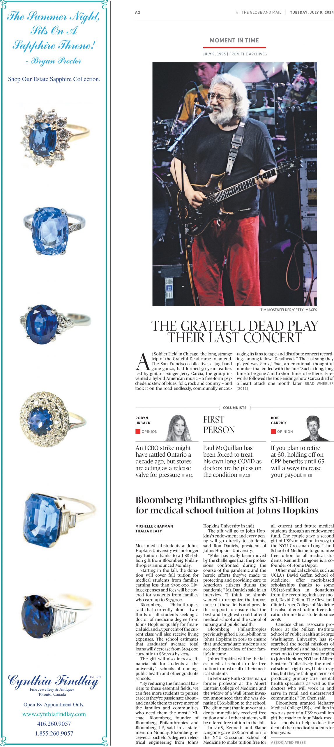 Globe And Mail Estate Sapphire And Diamond Rings Jewellery Jewelry Ad